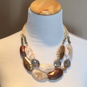 Anthropologie shades of brown Statement necklace.